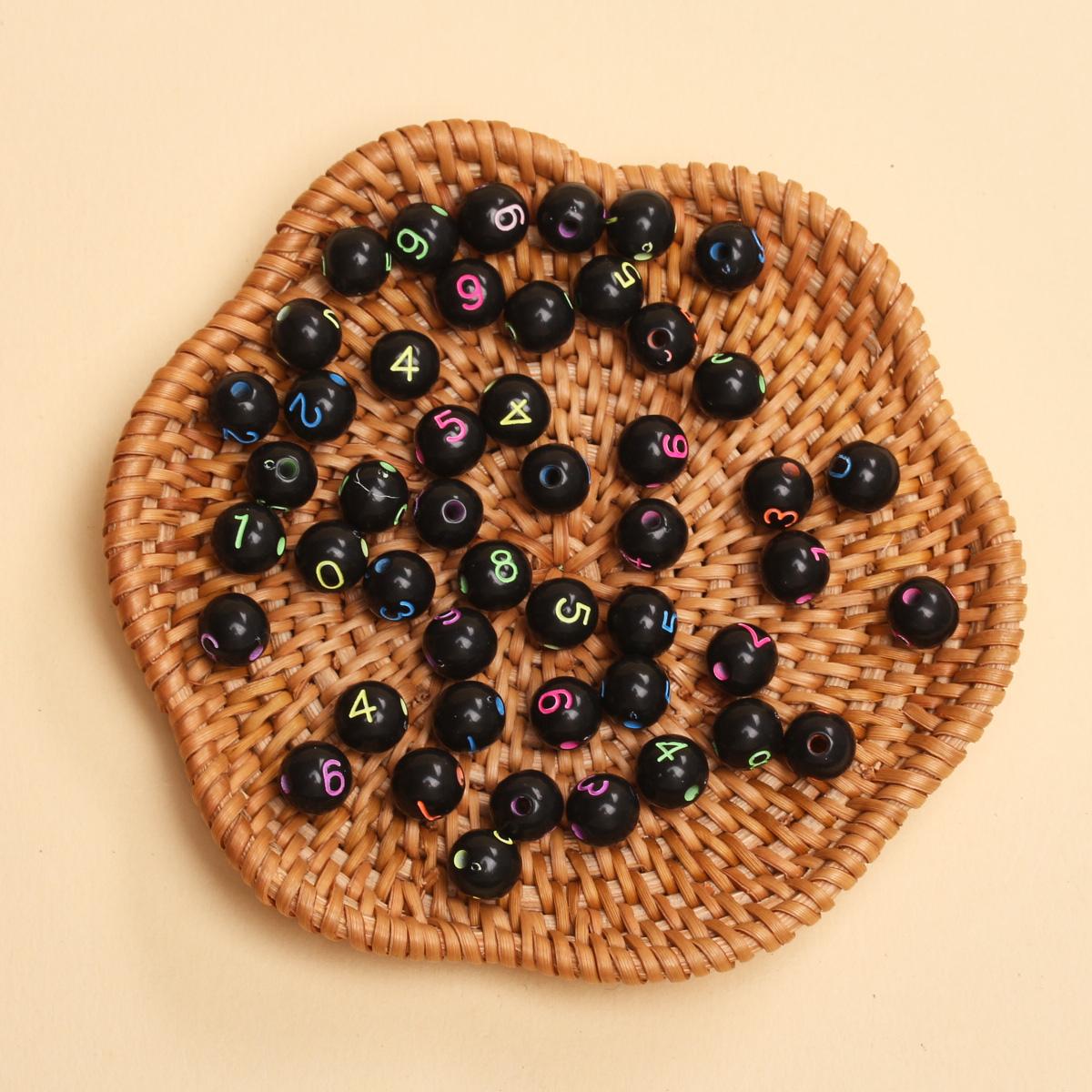 

50 шт. цветные цифровые акриловые бусины 7,5 мм плоские круглые цифровые бусины для изготовления ювелирных изделий своими руками ожерелье браслет товары для рукоделия