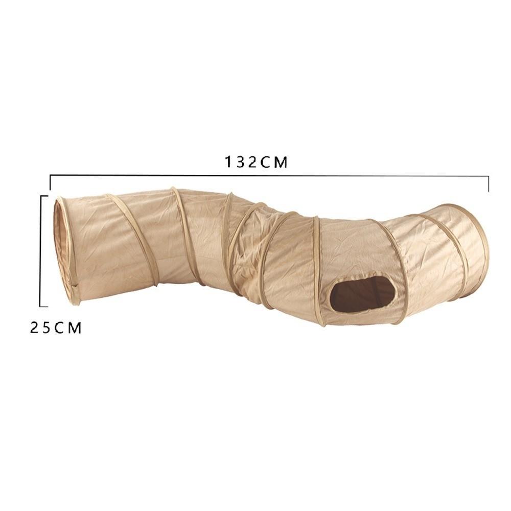 Fun Foldable Cat Tunnel Tube S-shaped Suede Kitten Drill Bucket Collapsible 3 Holes Pet Rolling Dragon Cat Toys