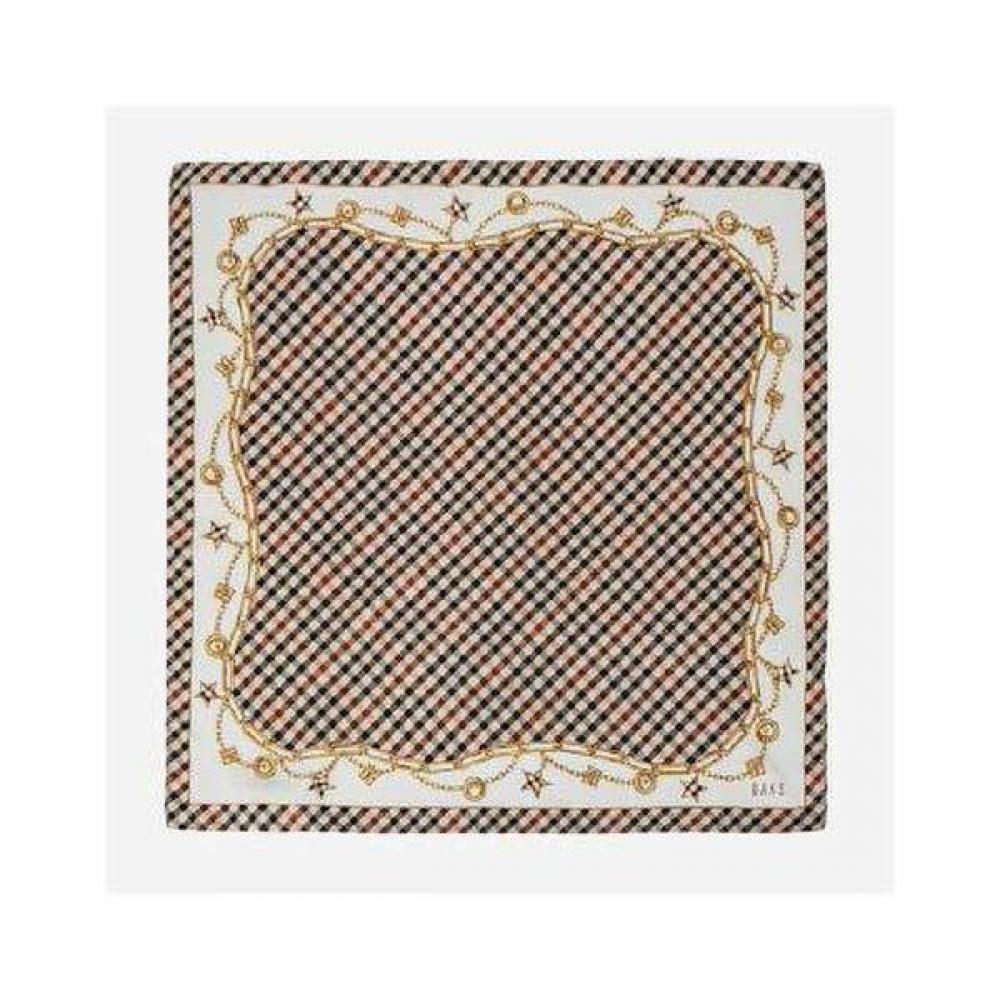 Daks Beige Check Silk Square Scarf Dcsc2f141i2