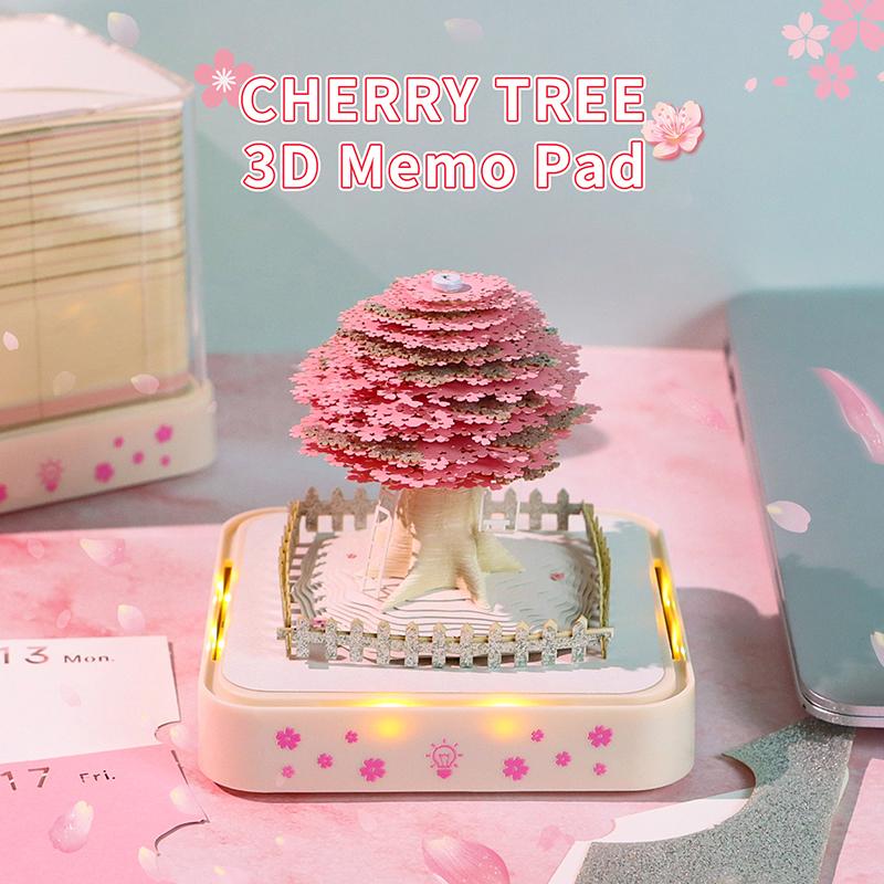 Time Piece Calendar 2026 Desk Calendar With Led Light 3D Tear-Away Calendar Paper Carving Art Memo Pad Notepad Gift Christmas