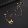 Jeshayuan Hollow World Map Necklace Aircraft And Globe Circle Charm Necklace Birthday Gifts