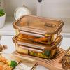 Retro Amber Glass Food Storage Container