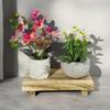 Wooden Display Pedestal Stand Bathroom Organizer Decor Footed Kitchen Soap Dispenser Holder Vanity