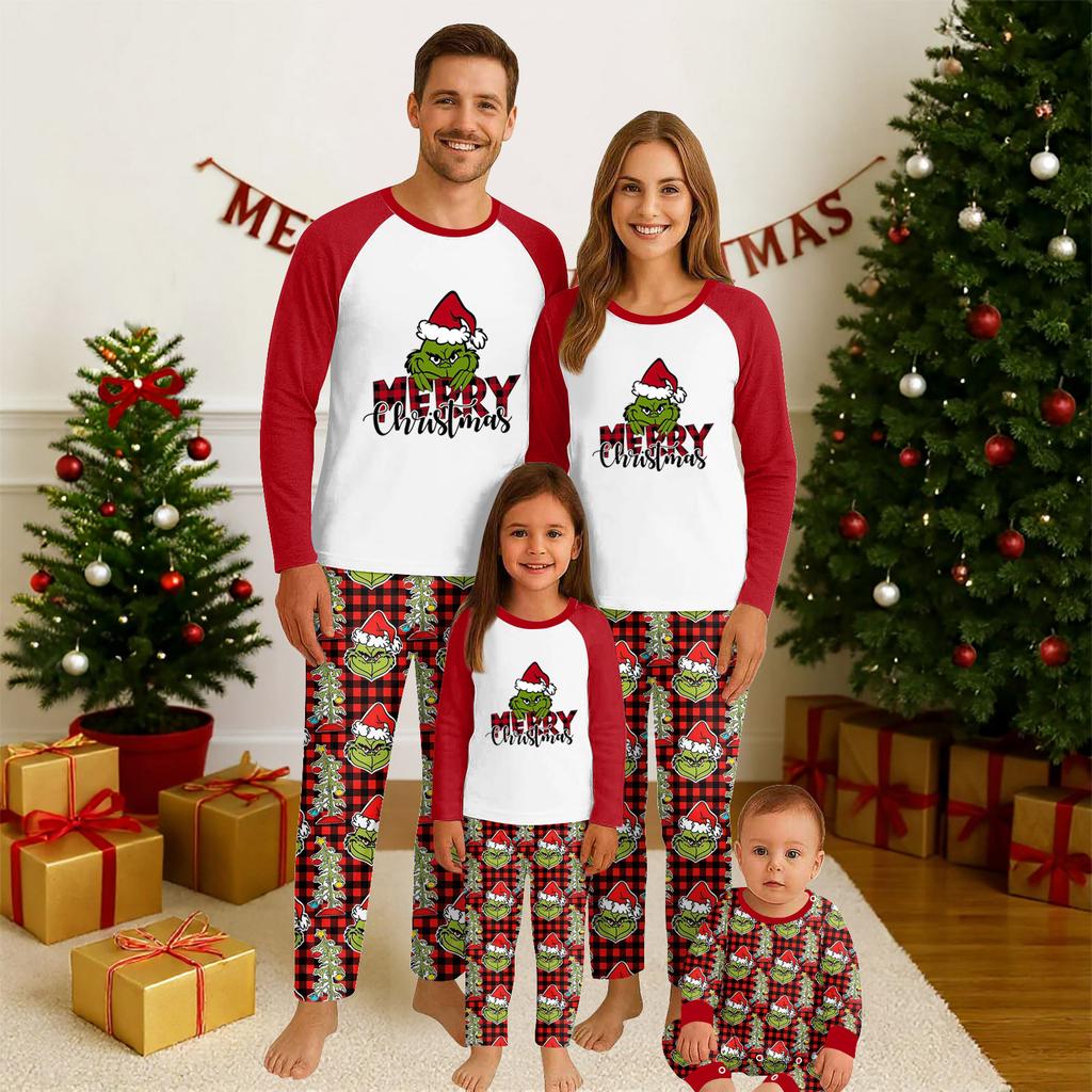 Christmas Day  Prints Family Matching Long Sleeve Tops+Pants Set Family Matching Sets