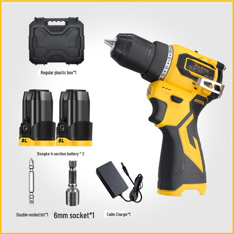 16.8V Brushless Lithium Hand Drill & Electric Screwdriver with Dual Speed and Self-Stopping