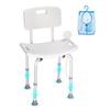 VEVOR Shower Chair, Shower Seat with Back, Adjustable Height Shower Stool, Shower Chair for Inside Shower Bathtub
