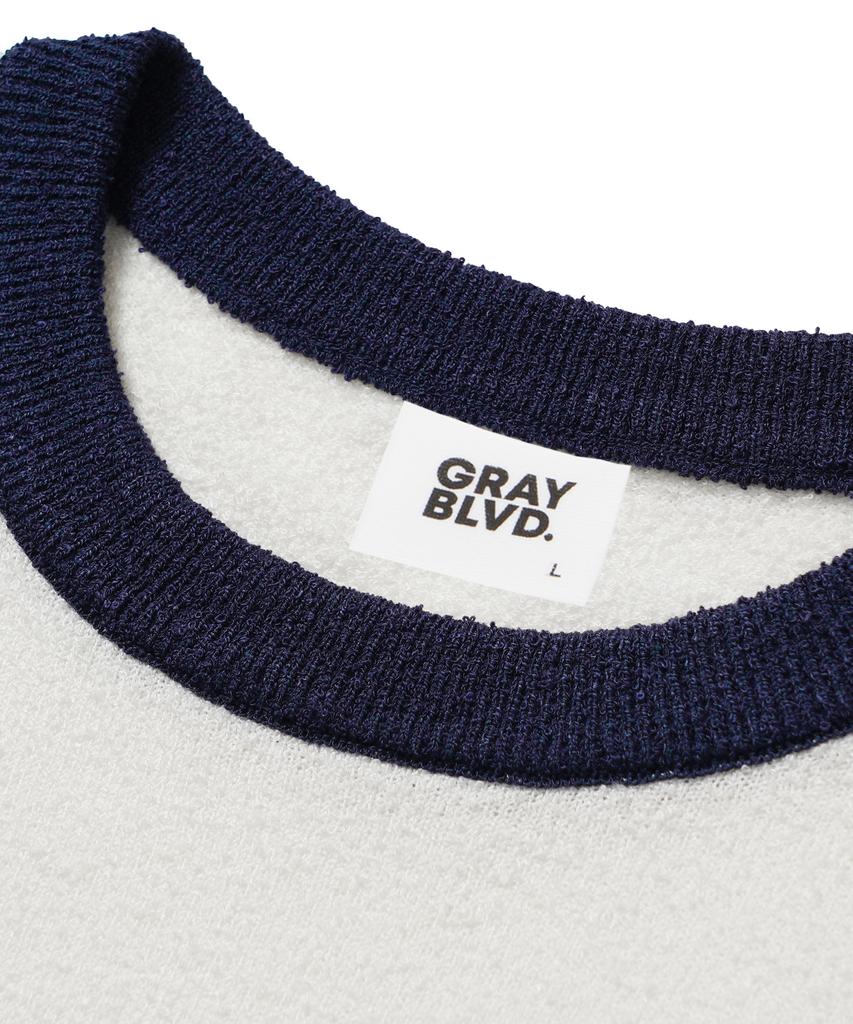 GRAYBLVD Aras Ringer Knit Short Sleeve Gkbst33 (Navy)