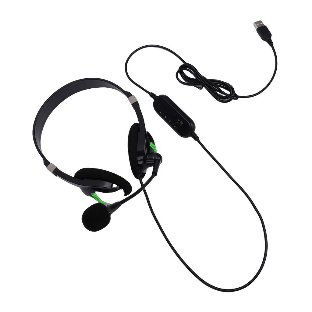 USB Headset with Microphone Noise Canceling In Line Control HD Stereo Wired Phone Headset for PC Computer Laptop Call