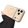 iPhone 17 Pro Max Lychee Pattern Leather Magnetic Case for Apple 16, Full Coverage with Large Window 