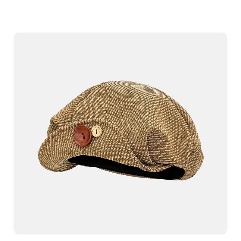 Autumn star anise beret retro flipped brim pleated cloud painter hat women's casual literary versatile hat tide