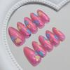 Three-dimensional cat's eye ripples bright colored flowers, wind removable wearable armor 30 pieces press on nails