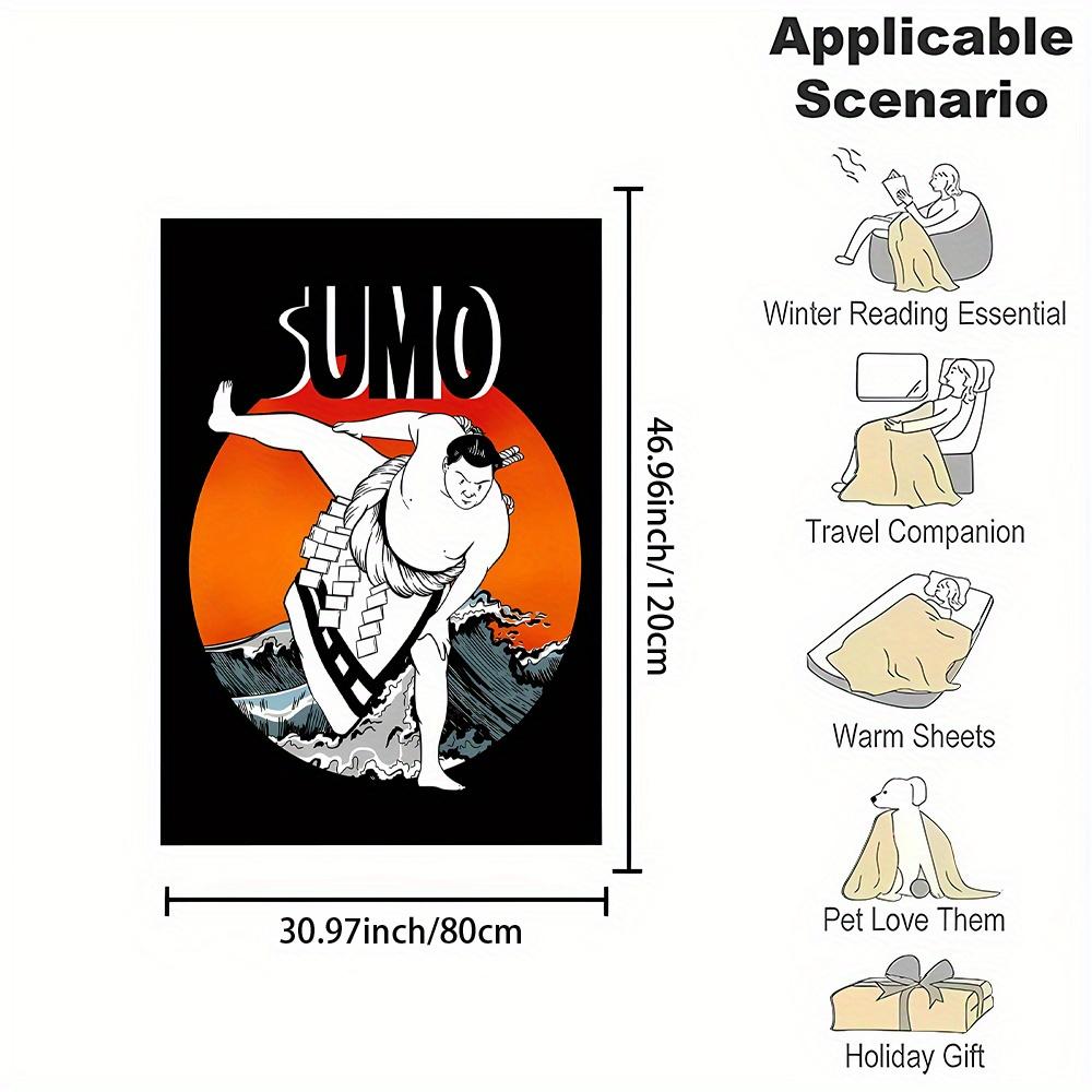 Japanese Sumo Wrestling Flannel printed blanket suitable for all seasons suitable for living room office sofa and travel