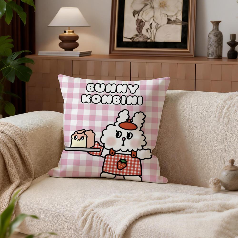 Süße Bunni Konbiny Kissenbezug Kissenbezug Set 4 Stück 50x50 45x45 40x40 Kissenbezug Dekorativ Sofa Heimdekoration