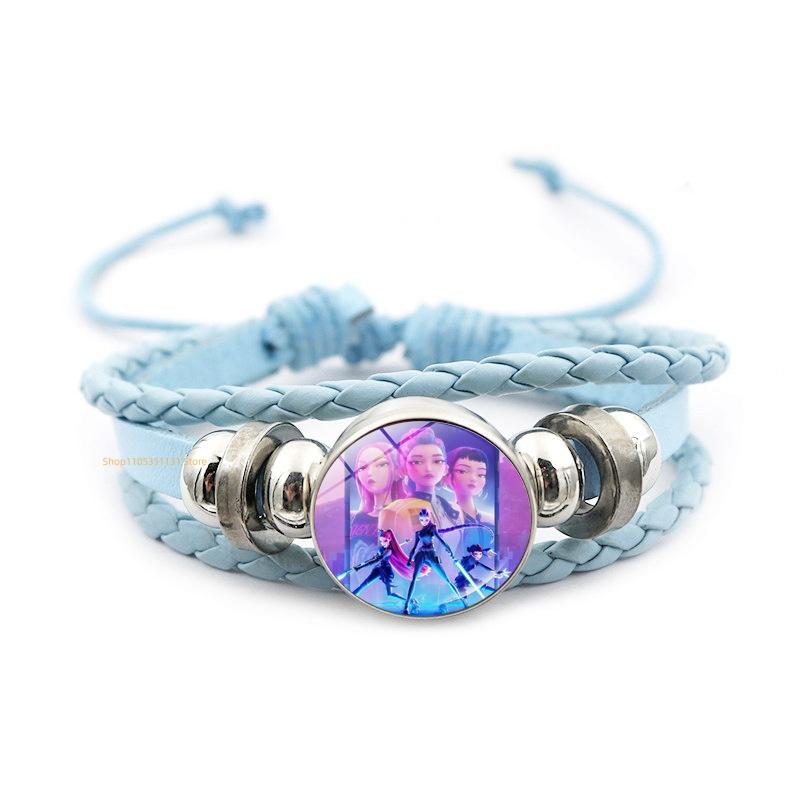 Anime Hand Bracelet Braided Leather Adjustable Wristband Cute Cosplay Accessories Birthday Gift for Kids Girls Fans 3 colors