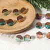 10 Stück Neue Harz-Steckohrringe mit Holzoptik, Ohrstecker-Komponenten für Damenschmuck, Rund, Mehrfarbig, Mit Öse, DIY-Ohrring, 14 mm Durchmesser