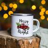 Snowman Deer Print Enamel Coffee Mugs Christmas Gifts New Year Party Wine Beer Juice Drink Tea Cups Mug Home Kitchen Drinkware