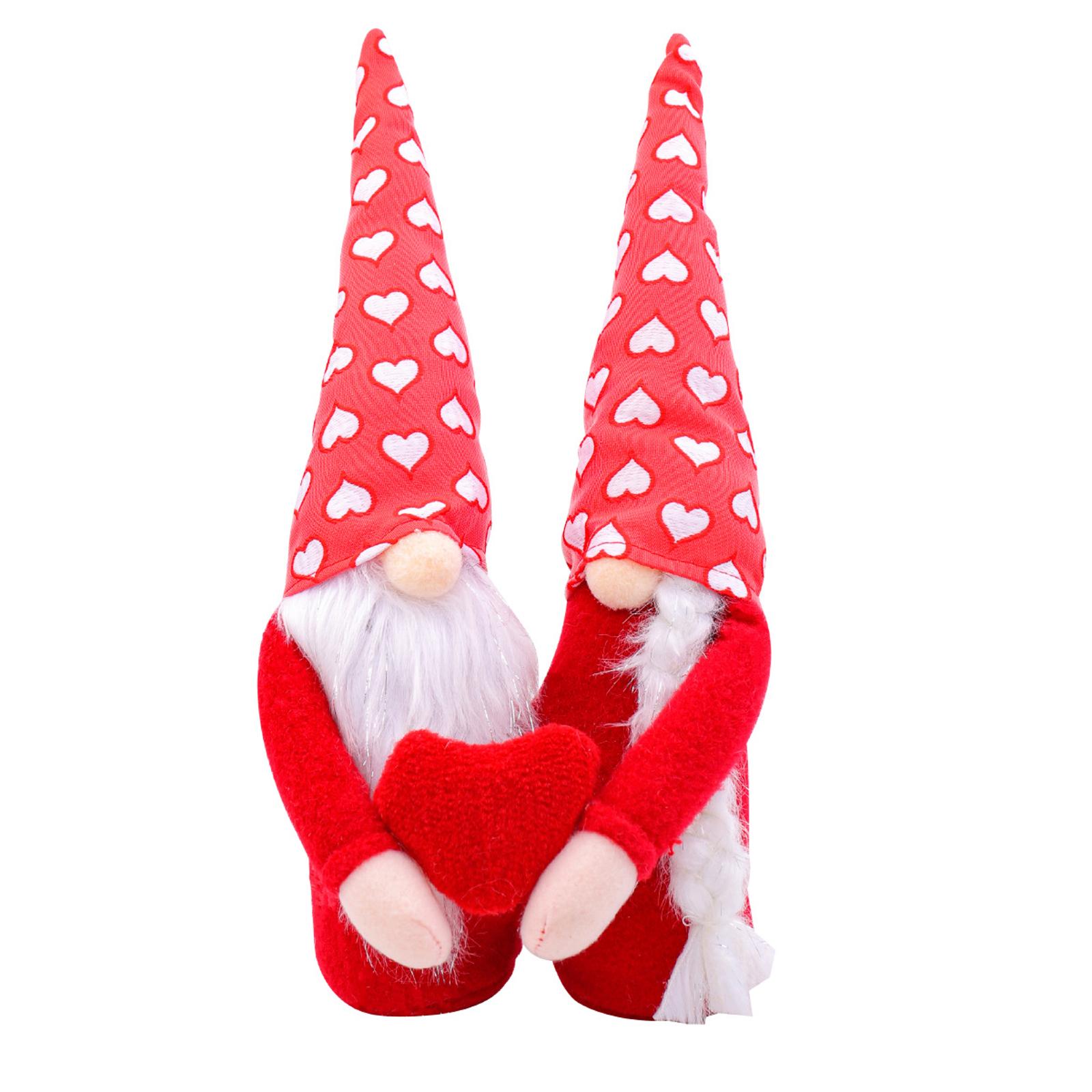 

Rudolph Faceless Doll, Dwarf Double Heart Doll Figurine, Valentine s Day Gift Plush Toy. One Size