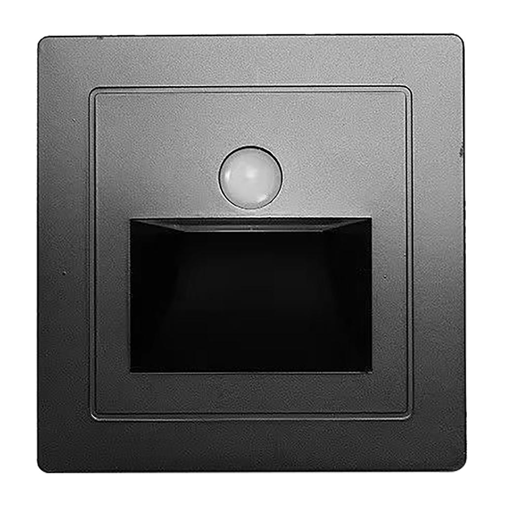 Motion Sensor Stair Light ABS Recessed LED Solar Stair Lights for Decks Steps Fence Patio Yard Pathway Black Sensor