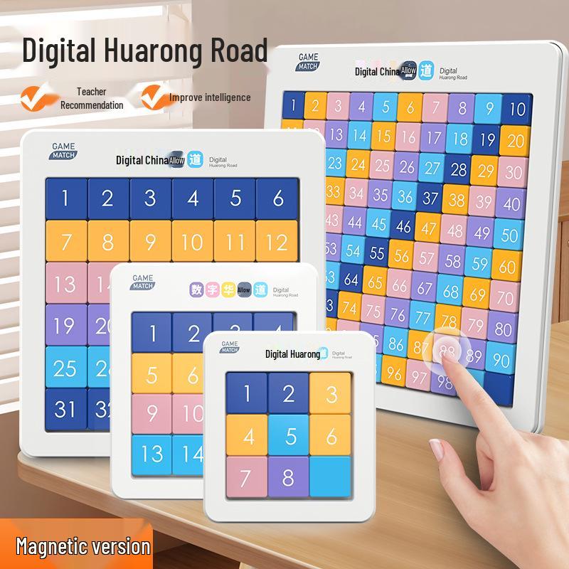 Magnetic Digital Huarong Road Color Puzzle: Educational Thinking Development Game for 3x4x5x6 Grids