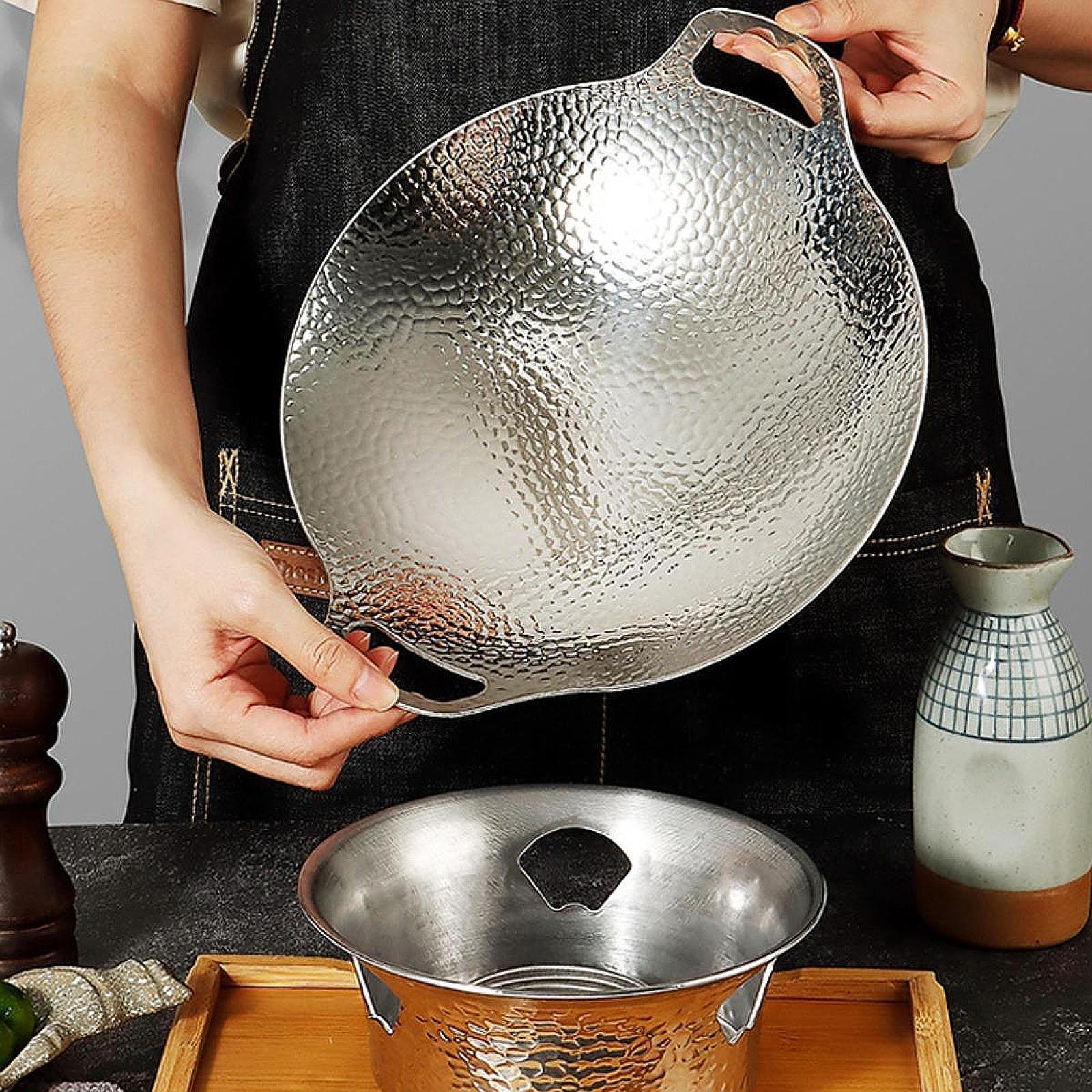 

Сковорода для жарки с ручкой, быстроразогревающиеся тарелки для закусок, кастрюля для морепродуктов, горшок для домашнего ресторана серебряный