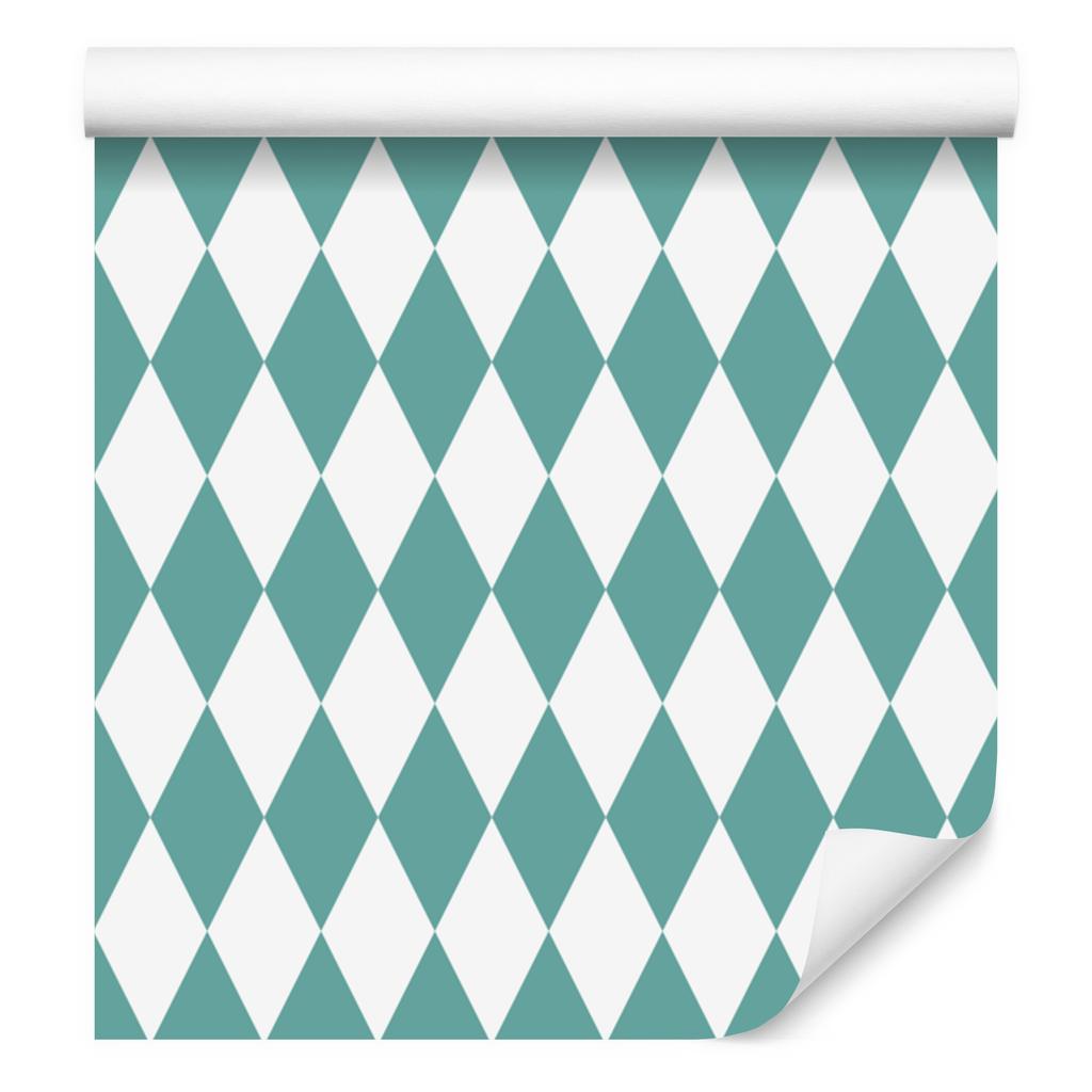 Harlequin Diamonds Wallpaper White and Teal for Living Room and Bedroom 50x1000