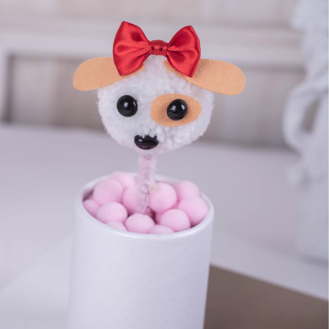 Ping Pong Chrysanthemum Small Animal Smiley Face DIY Bouquet Doll Accessories 10CM