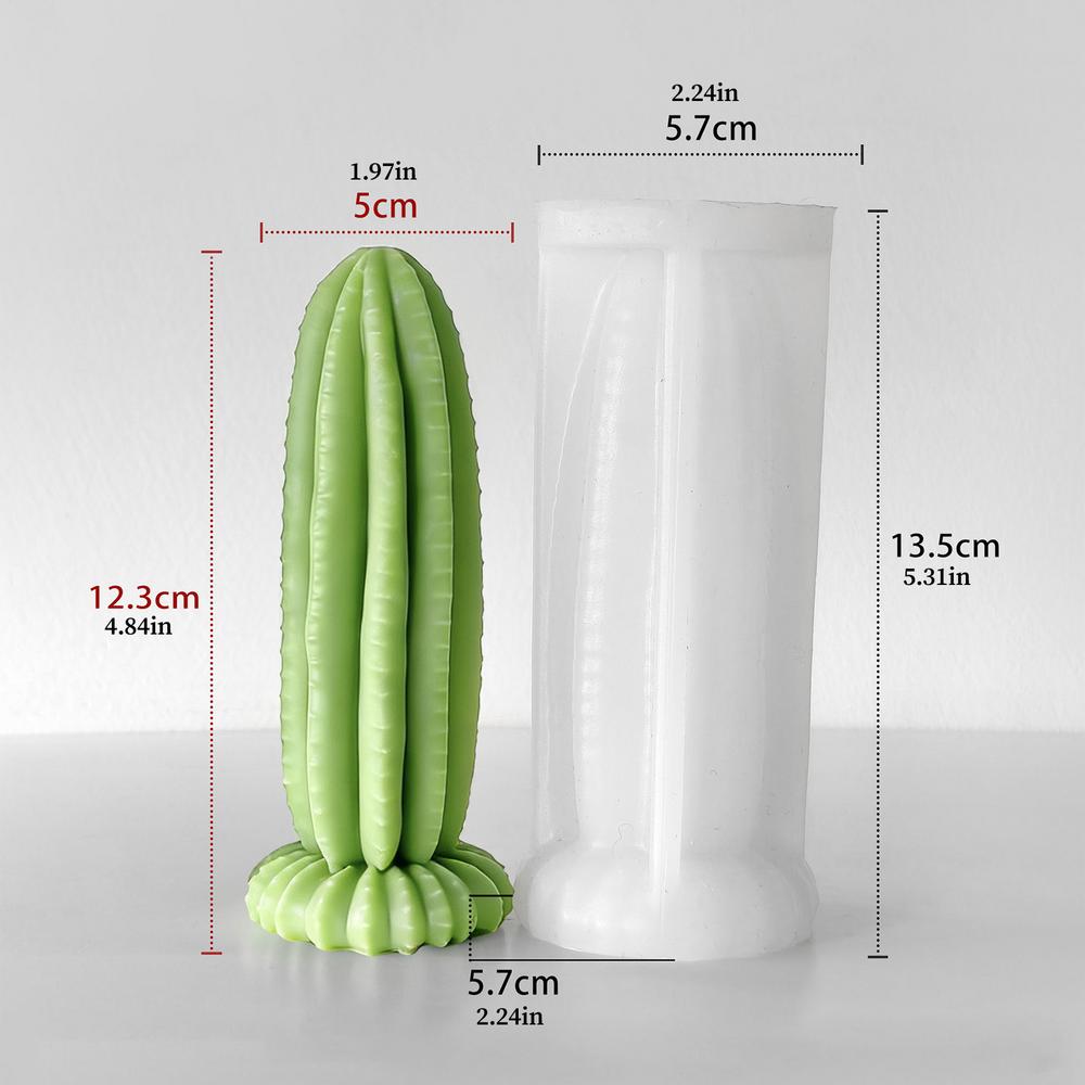 3D Cactus Silicone Candle Mold Realistic Reusable Cactus Decorative Mould Handmade DIY Columnar Cactus Candles Clay Crafts