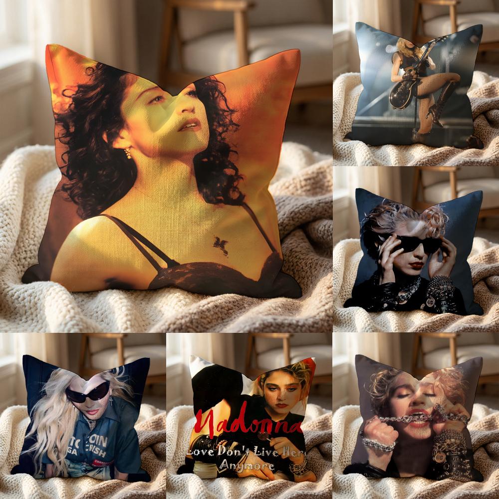 Tonnika Chen Unisex M-Madonna Singer Cushion Cover Multi-Scene Pillow Cover For Home & Car - Reversible, Soft & Durable For Daily Use