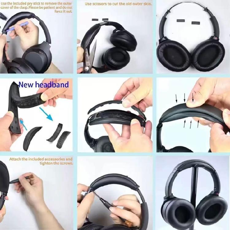 Soft Protein Leather Headband Replacement For WH1000XM4 Headphones Headbeam Pad Reduces Pressure On Head Long Time Use