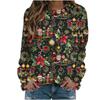 Christmas season women's 3D printed sweatshirt red Santa Claus pattern round neck pullover casual polyester daily wear