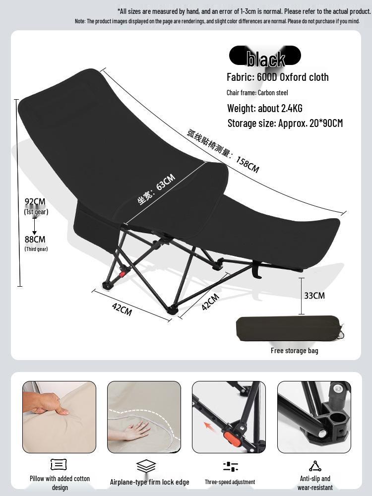 Adjustable Portable Moon Chair: Outdoor Folding Recliner for Camping, Beach, Fishing & Picnic