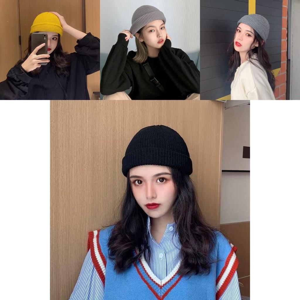 Warm Unisex Knit Beanie Round Top Cotton Hat Soft Winter Comfort