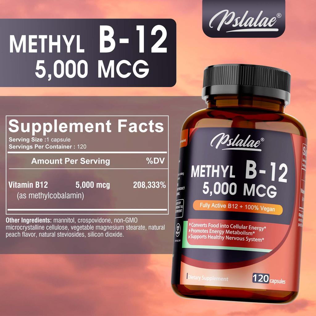 Vitamina B-12 5000mcg - Energia, Umore, Metabolismo e Supporto al Sistema Nervoso