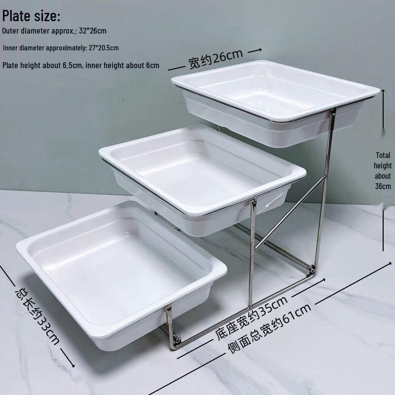 Nealxin European Style Tiered Stainless Steel Fruit & Dessert Display Stand