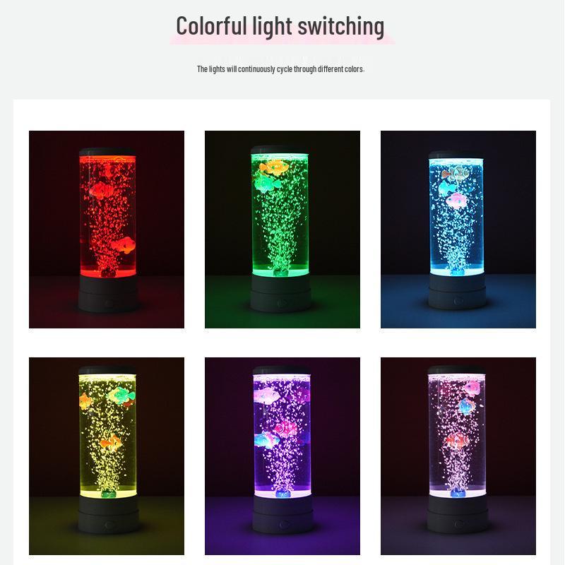 Colorful LED Jellyfish Bubble Night Light for Bedroom Atmosphere