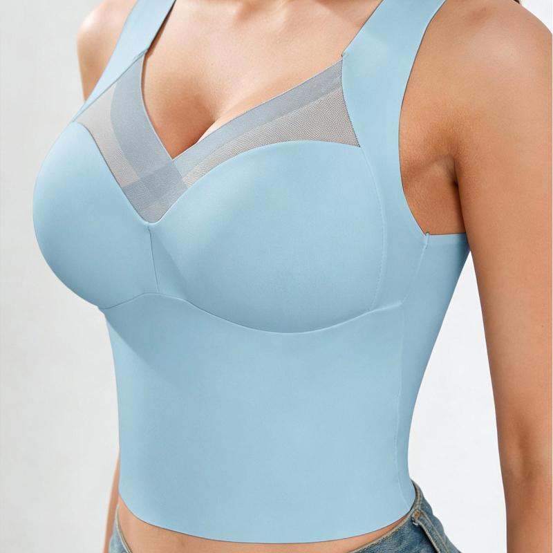 BH, Ohne Bügel, Sport-Tanktop, Raffung seitlich am Busen, Push-Up, Hohe Elastizität, Integrierte Polsterkörbchen