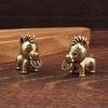 Brass Horse Statue Ornament Chinese Zodiac Horse Figurine Cute Horse Bit Coin Feng Shui Mini Home Desktop Decoration Crafts