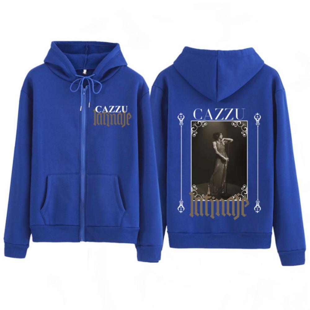 Singer Cazzu Latinaje Music Album Graphic Zip Up Hoodie Men Women Fashion Jacket Vintage Zipper Sweatshirt