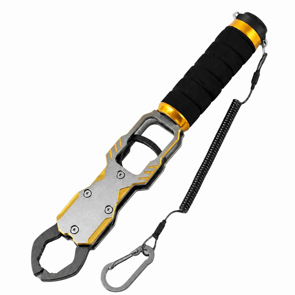 Aluminum Alloy Fish Lip Gripper with 40lb Scale Fish Holder Fishing Grabber Saltwater Fishing золотой