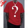 T Shirt Man Question Mark Skull Question Mark Graphic Print Cotton T-shirt Men's Fashion Casual Cotton Short-sleeved Crew Neck