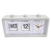 Desk Table Alarm Clock Manual Jump Calendar Desktop Alarm Clock for Study Room Office White