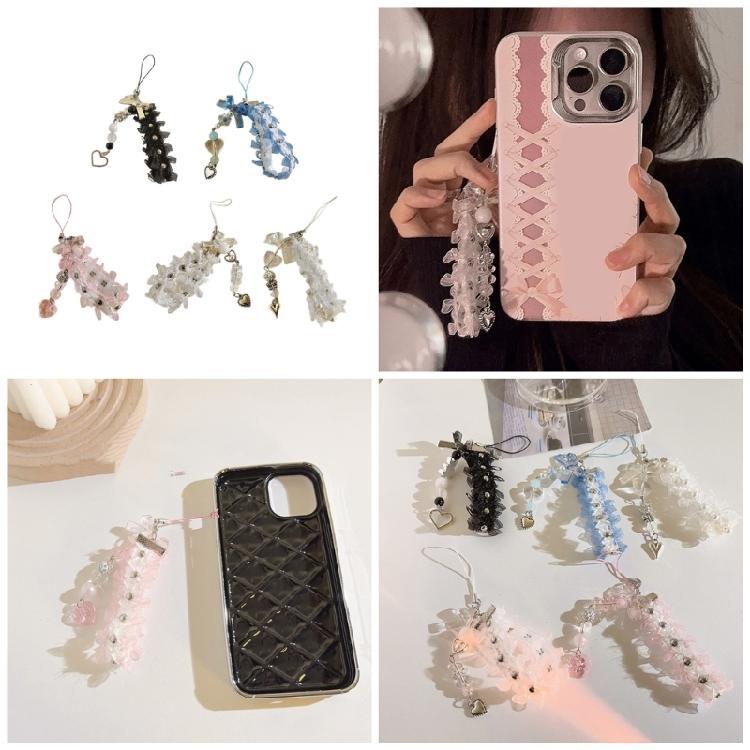 Acrylic Butterfly Pendant Keychain Personalized Bow Phone Chain Ribbon Keyring