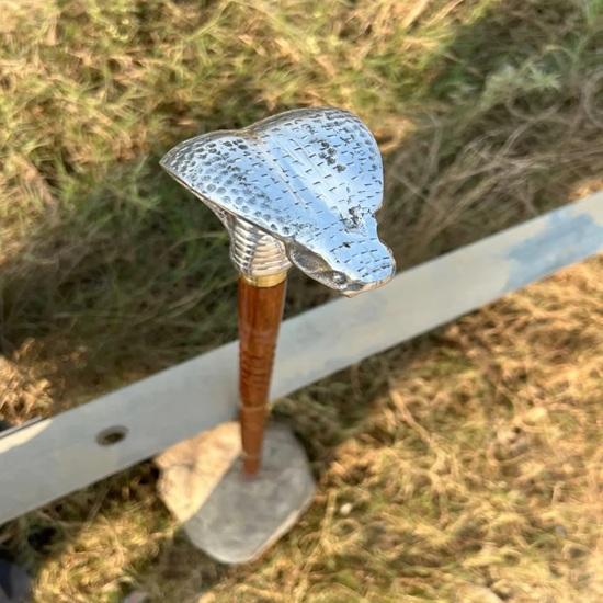 Silver Handle Cobra Head Walking Cane 93.98 cm Rosewood Wooden Stick, Christmas Wedding Travel Father, Mother, Grandfather, Grandmother Gift