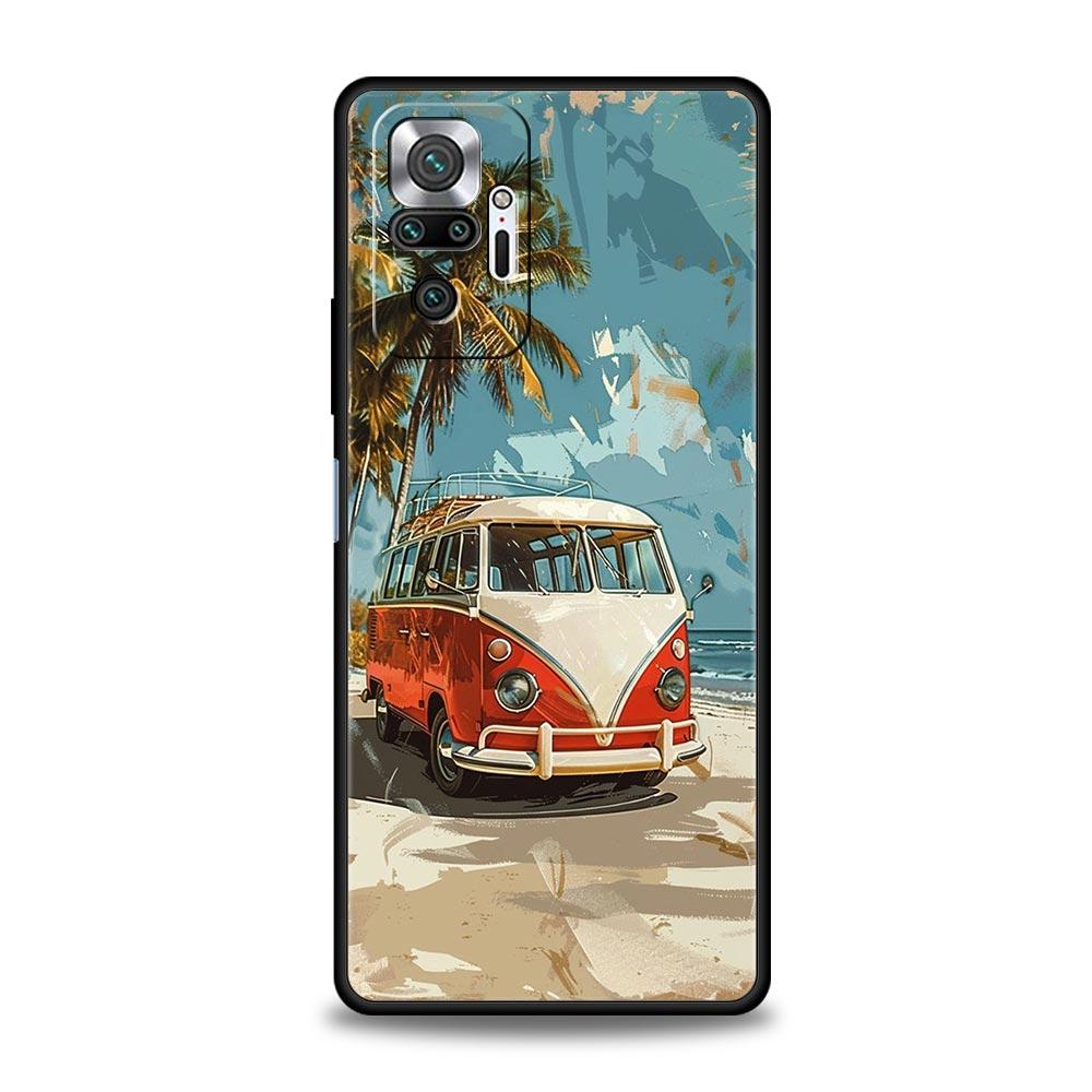 OO0724_Combi Van Car Outdoor Camping Phone Case For Xiaomi Redmi Note 14 13 5G 10 11 12 Pro Plus 4G 14C 13C 12C 10C Black Cover
