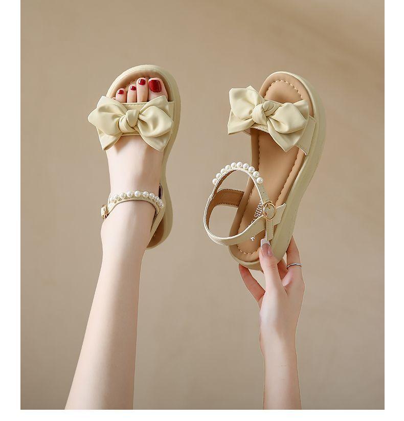 

Stepping on shit sandals women s summer fairy style with skirt student cool slippers small size 33 soft-soled Roman beach shoes 33