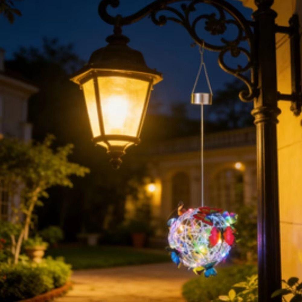 Solar-Powered Solar Butterfly Ball Light Waterproof LED Hanging Light  Festival Atmosphere