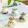 1PCS Chinese Style Ceramic Small Vases Home Decor Mini Retro Toothpick Holder Cotton Swab Storage Jar