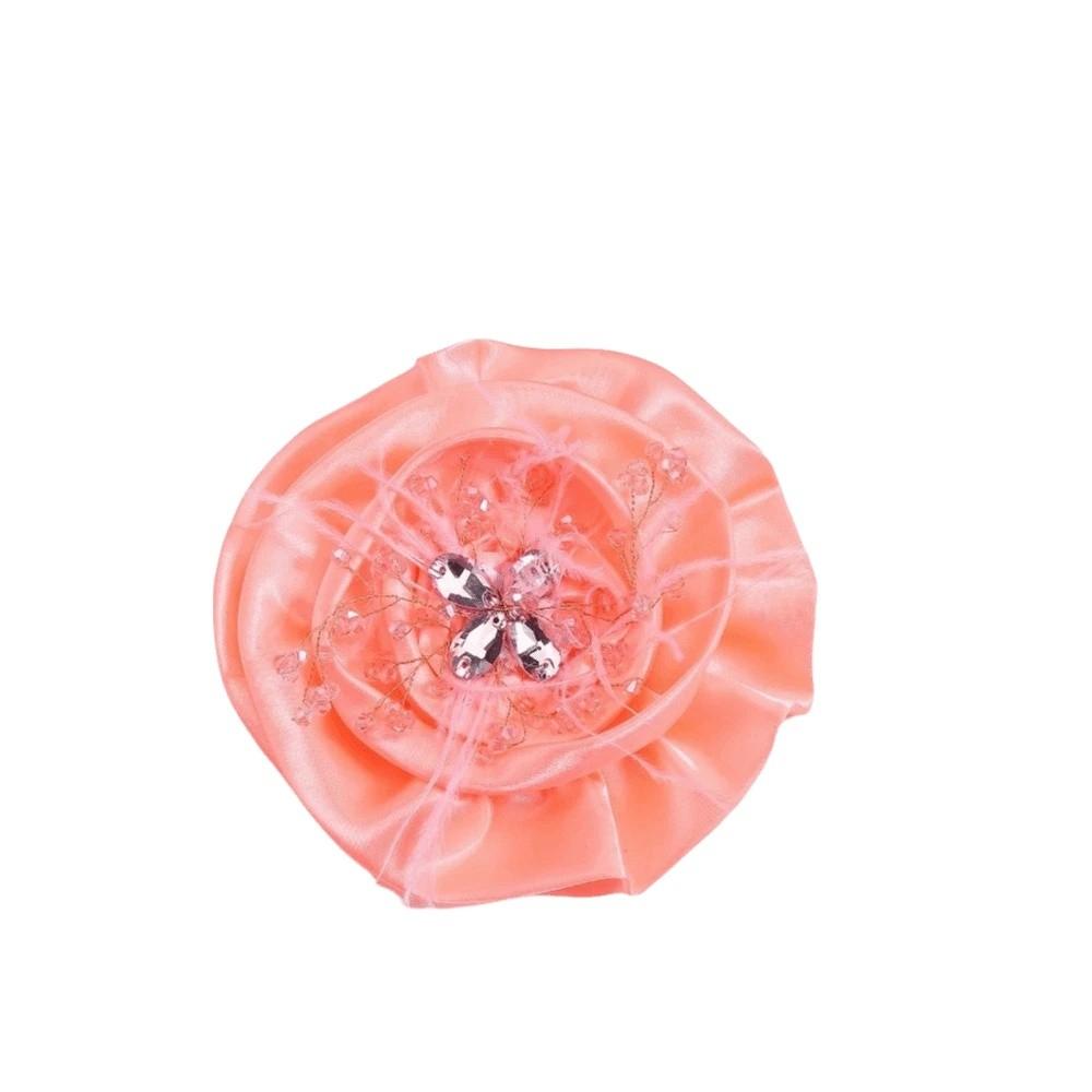 

15 CM Women s Pin Shiny Rhinestone Pin Unique Flower Brooch Dress помаранчевий