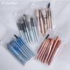 8Pcs Mini Reise Frauen Make-Up Pinsel Set Tragbare Weiche Concealer Pinsel Schönheit Foundation Lidschatten Werkzeug Wimpern Pinsel Mit tasche