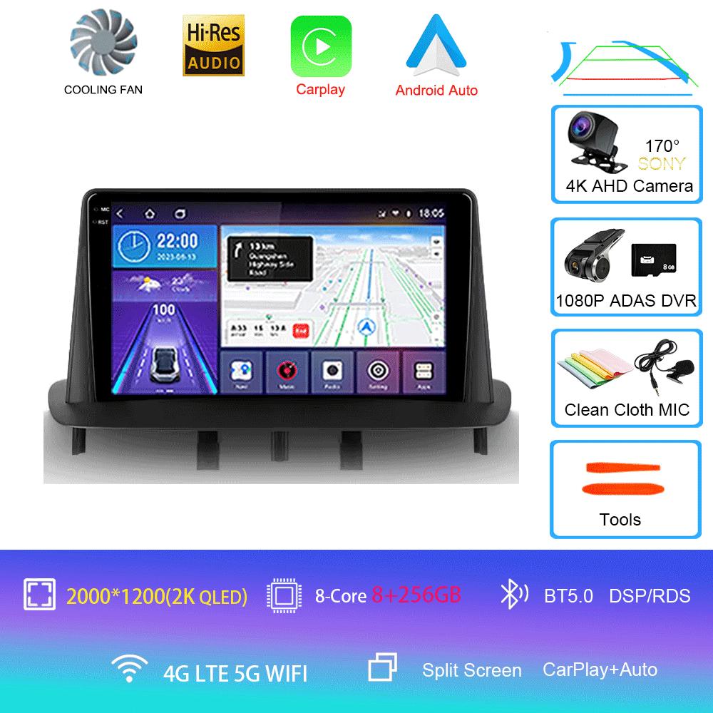 For Renault Megane 3 Fluence Samsung SM3 2008 - 2014 Car Radio Android 14 Carplay Auto Multimedia Player Stereo 2din Head Unit